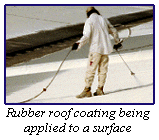Rubber roof coating being applied to a surface